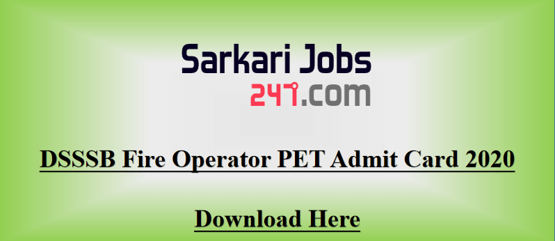 DSSSB-Fire-Operator-PET-Call-letter
