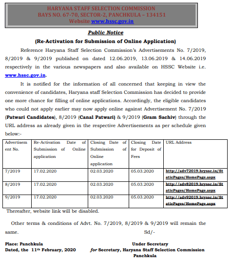 HSSC Patwari Online Form 2020 Re-open: Apply for 1797 Vacancy_40.1