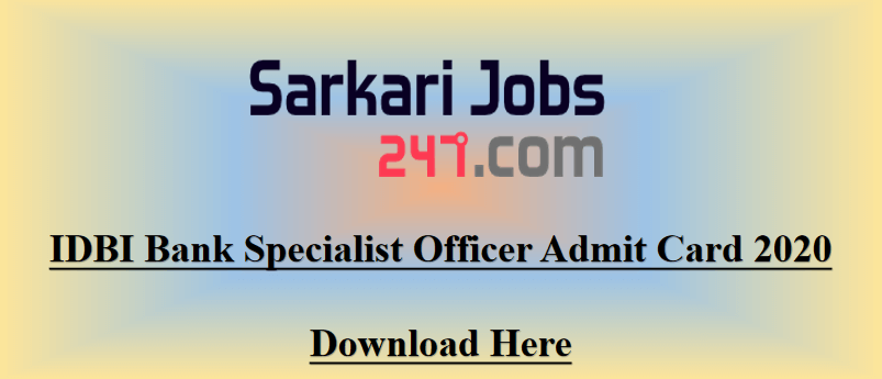 IDBI-Bank-Specialist-officer-admit-card