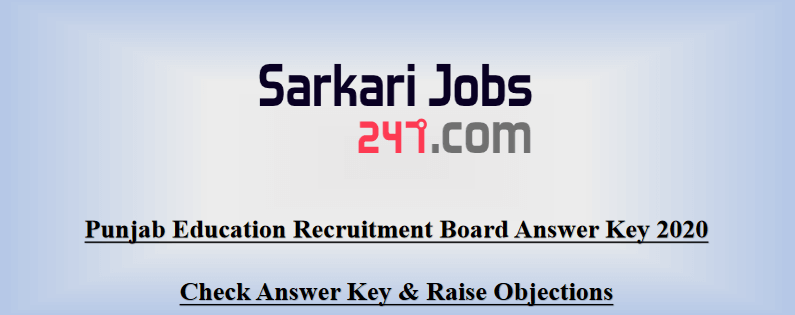 Punjab-Education-Recruitment-Board-Answer-key-2020