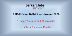 AIIMS New Delhi Recruitment 2020