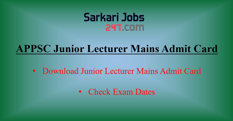 APPSC Junior Lecturer Mains Admit Card 2020 Out_30.1