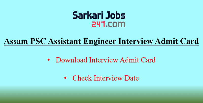 Assam PSC Assistant Engineer Interview Admit Card 2020 Out_30.1