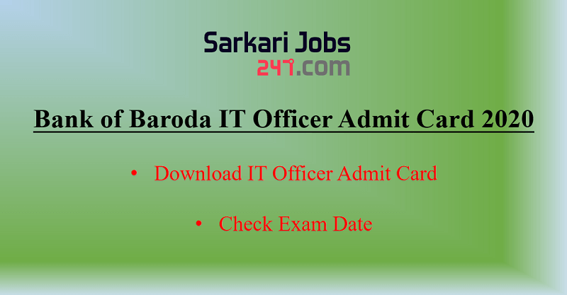 Bank of Baroda IT Officer Admit Card 2020 Out @ibpsonline.ibps.in_30.1