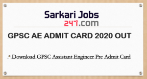 GPSC AE Admit Card 2020 Out: Download GPSC AE Pre Call Letter_30.1