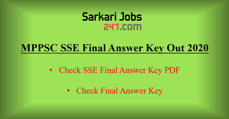 MPPSC SSE Final Answer key Out 2020: Check Final Answer Key_30.1