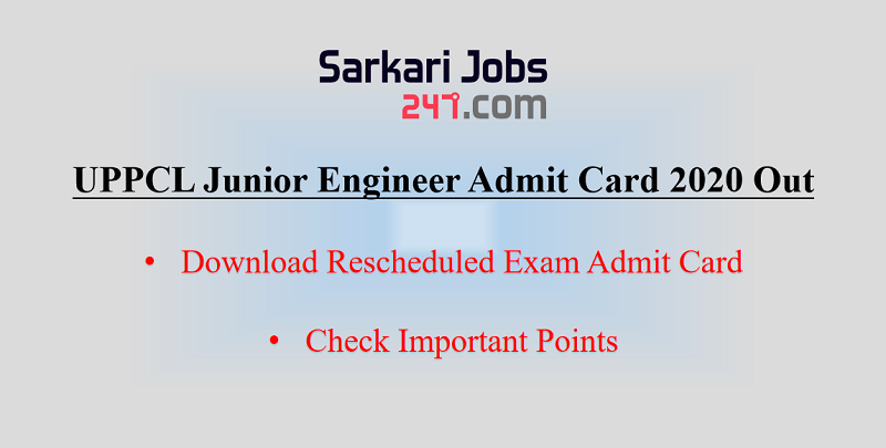 UPPCL Junior Engineer Admit Card 2020 Out: Download Admit Card_30.1