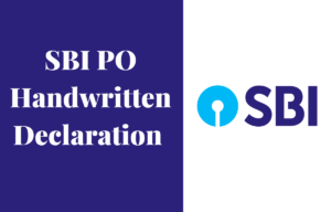 SBI PO Handwritten Declaration 2026, Check SBI Declaration Format