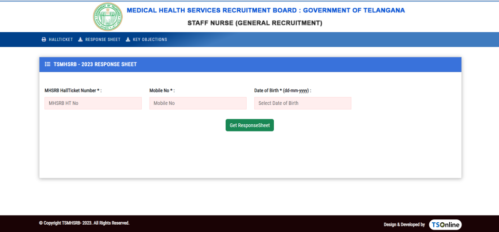 TS MHSRB Staff Nurse Answer Key 2023