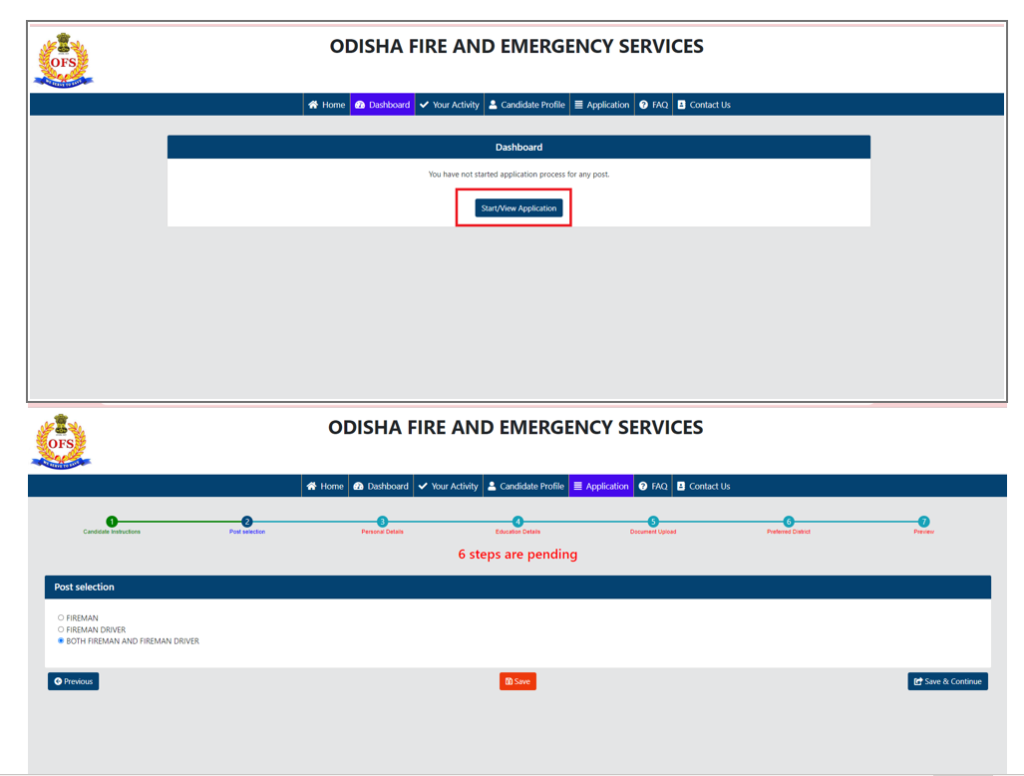 Odisha Fireman and Fireman Driver Apply Online 2