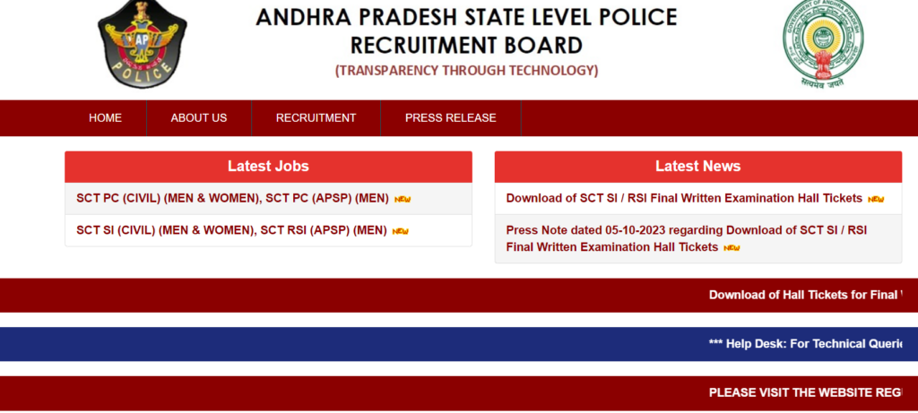 AP SLPRB SI Hall Ticket 2023
