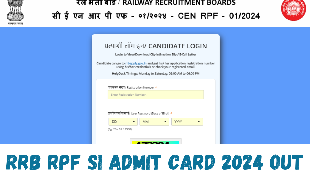 RPF SI Admit Card 2024 Out
