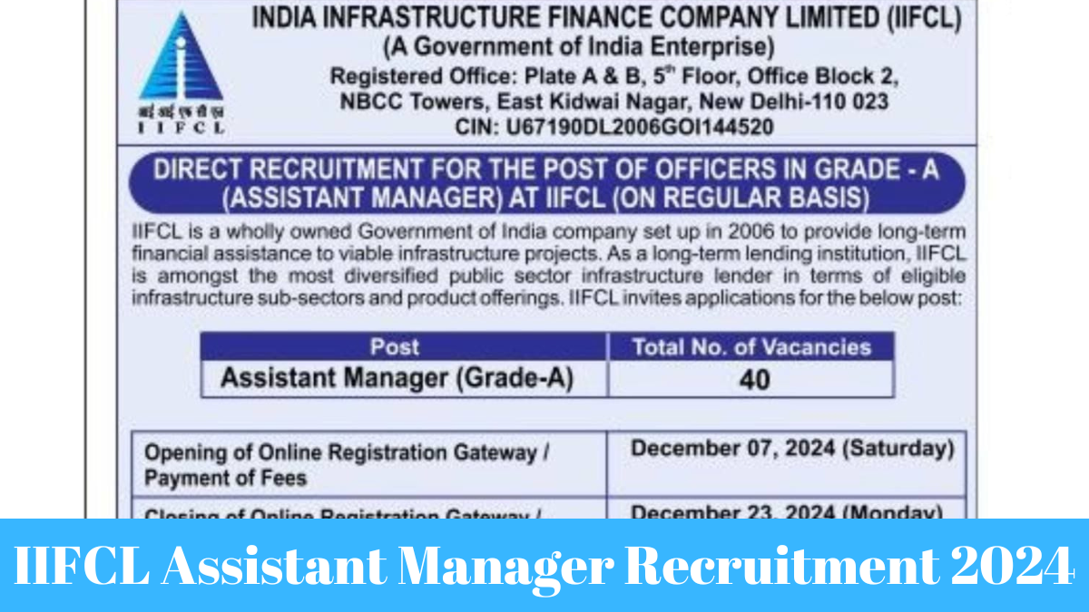 IIFCL Assistant Manager Exam Date 2024