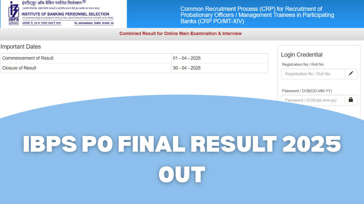 IBPS PO Final Result 2025