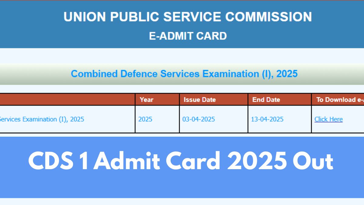 CDS 1 Admit Card 2025 Out