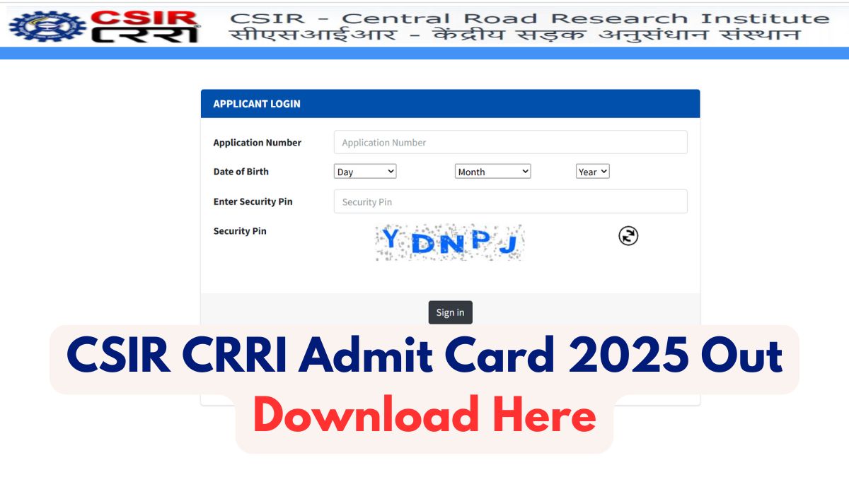 CSIR CRRI JSA Skill Test Admit Card 2025