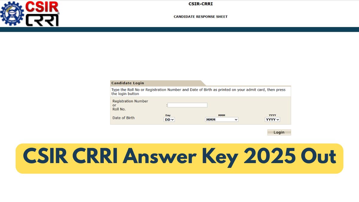 CSIR CRRI JSA, Stenographer Answer Key 2025