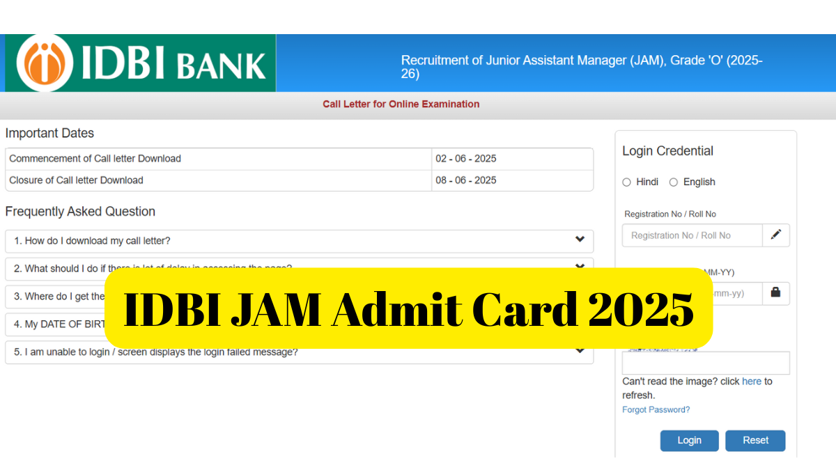 IDBI JAM Admit Card 2025