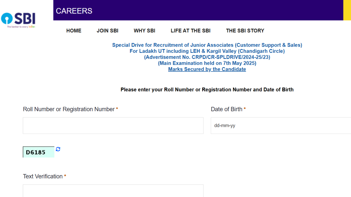 SBI JA Marks 2025 Out