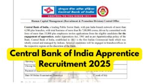Central Bank of India Apprentice Recruitment 2025