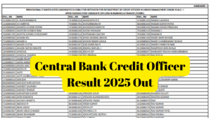 CBI Credit Officer Result 2025