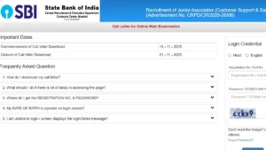 SBI Clerk Mains Admit Card 2025