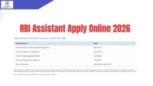 RBI Assistant Apply Online 2026 started