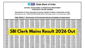 SBI Clerk Mains Result 2026 Out