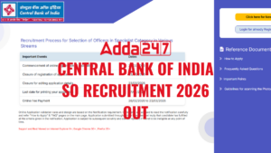 Central Bank of India SO Recruitment 2026 Notification Out, Apply for 275 Vacancies