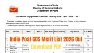 India Post GDS Merit list 2026 Out, Download State-wise GDS Result PDF