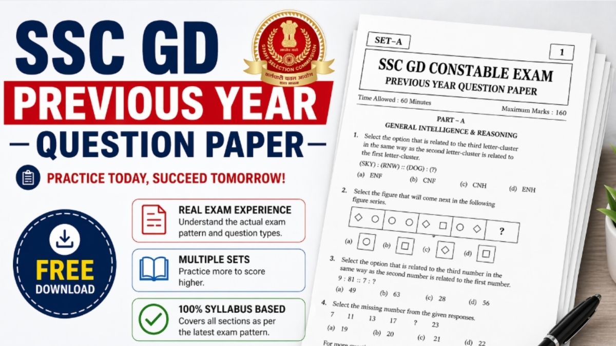 SSC GD Previous Year Question Paper