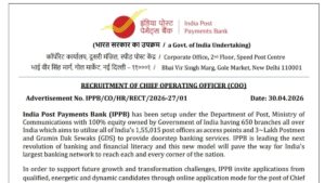 IPPB COO Recruitment 2026 Notification Out, Apply Online