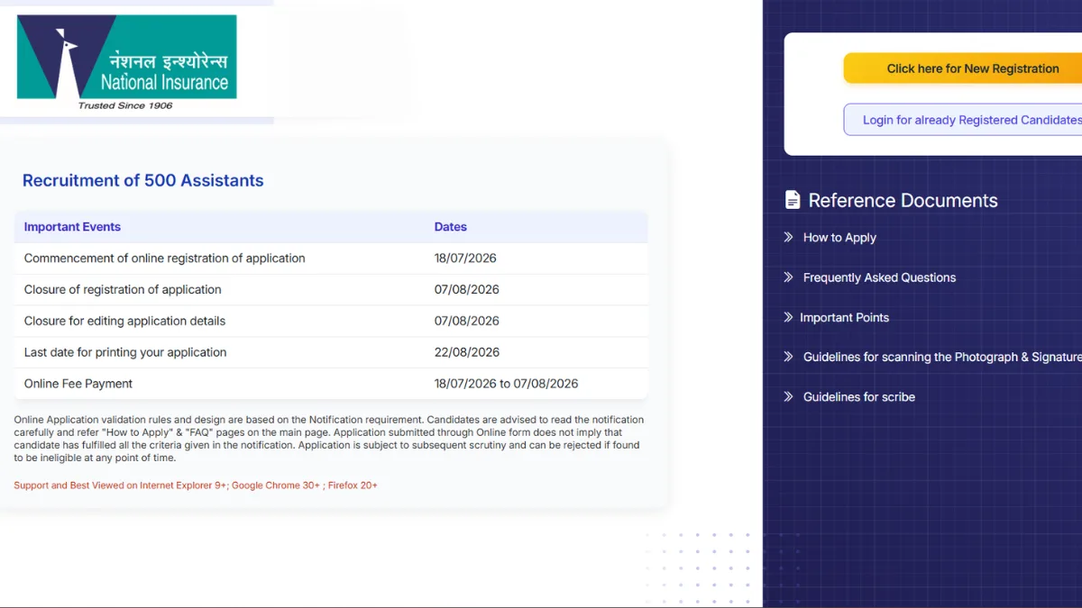 NICL Assistant Apply Online 2026