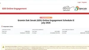 India Post GDS Recruitment 2026 Notification Out, GDS Online Engagement Schedule-II, Check Application Dates