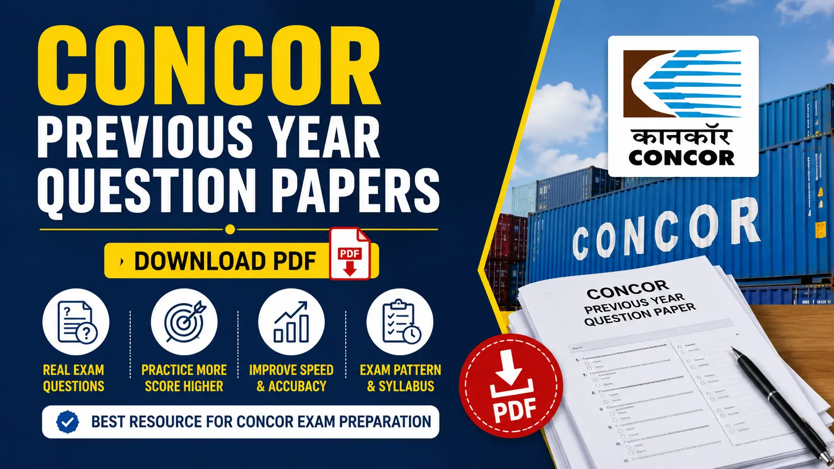 CONCOR Previous Year Question Papers