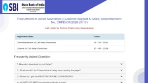 SBI Clerk Prelims Admit Card 2026 Out