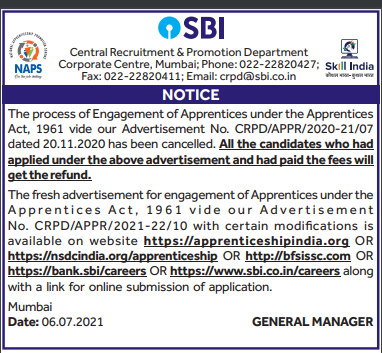 SBI Apprentice Exam Date 2021 Released: @sbi.co.in: Check Exam Date_50.1