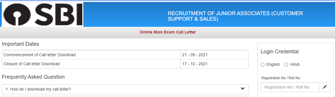 SBI Clerk Mains Admit Card 2021 [Out] @sbi.co.in; Hall Ticket Download_50.1