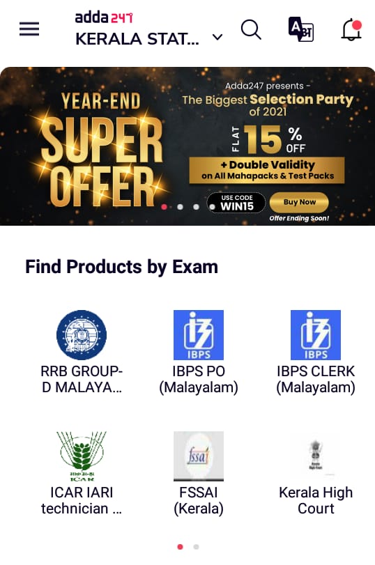 Year End Super Offer: 15 % + Double Validity offer on All Mahapacks and Test Packs_50.1