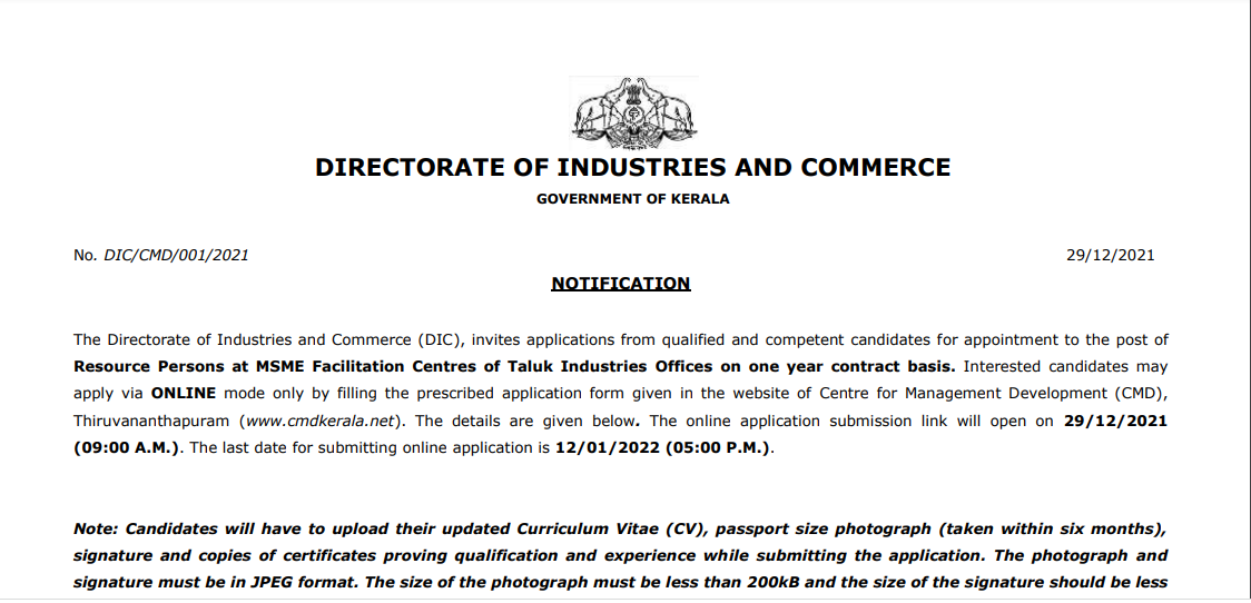 Kerala DIC Recruitment 2022, Apply Online @cmdkerala.net_60.1