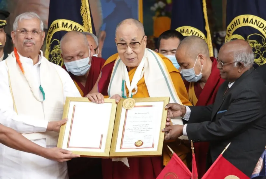 Tibetan spiritual leader Dalai Lama honoured with Gandhi Mandela award