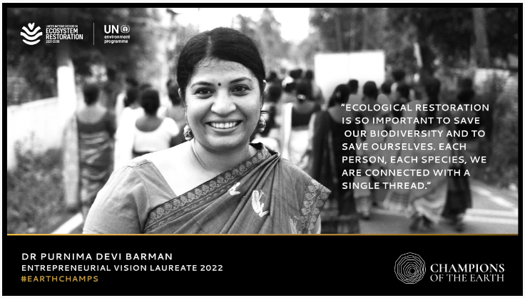 India’s Purnima Devi Barman is one of UNEP’s ‘Champions of the Earth’ for 2022