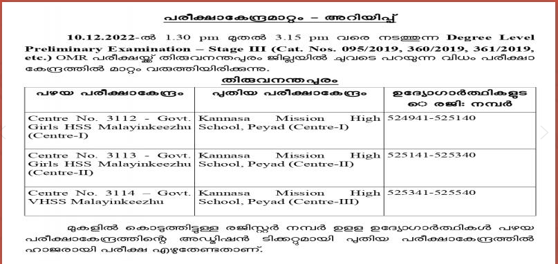 Kerala PSC Degree Level Prelims Exam Centre [Updated]_4.1