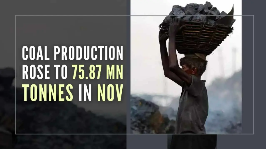 India’s Coal Production Increased By 11.66 % in November