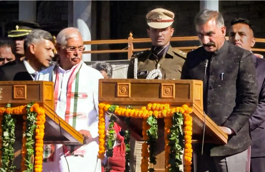 Sukhwinder Singh Sukhu sworn in as the new Chief Minister of Himachal Pradesh