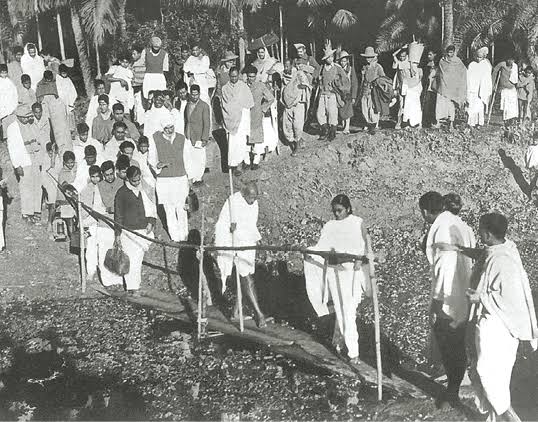 On the way to a riot torn village, 1947
