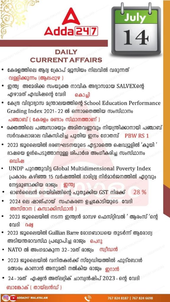 Daily Current Affairs 14th July Poster
