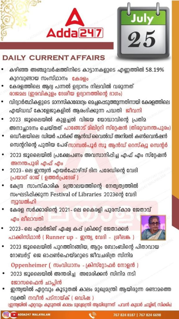 Daily Current Affairs 25th July