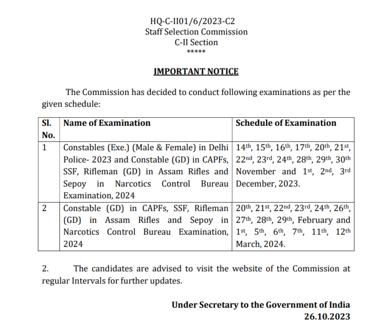 SSC GD പരീക്ഷാ തീയതി 2024 OUT, വിജ്ഞാപനം PDF_3.1