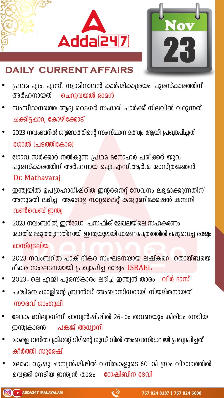 പ്രതിദിന കറന്റ് അഫയേഴ്സ് മലയാളത്തിൽ- 23 നവംബർ 2023_3.1